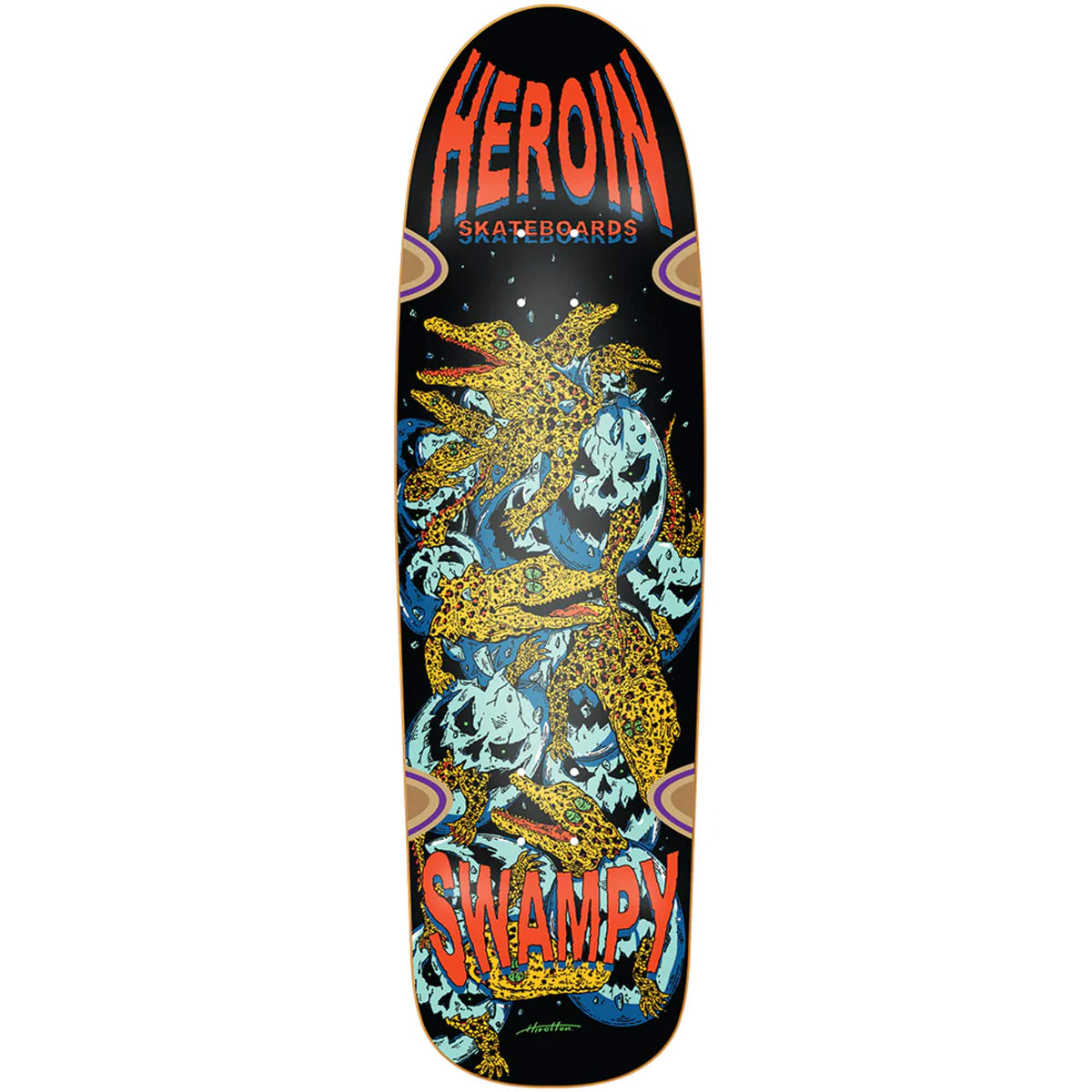 Heroin Skateboards Swampy x Hirotton Gators Deck 9.125"