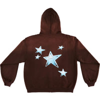 April Stars Zip Hoodie Brown