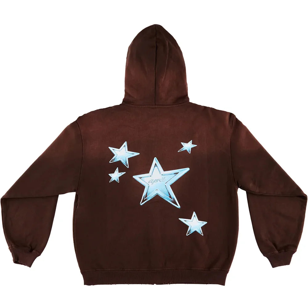 April Stars Zip Hoodie Brown
