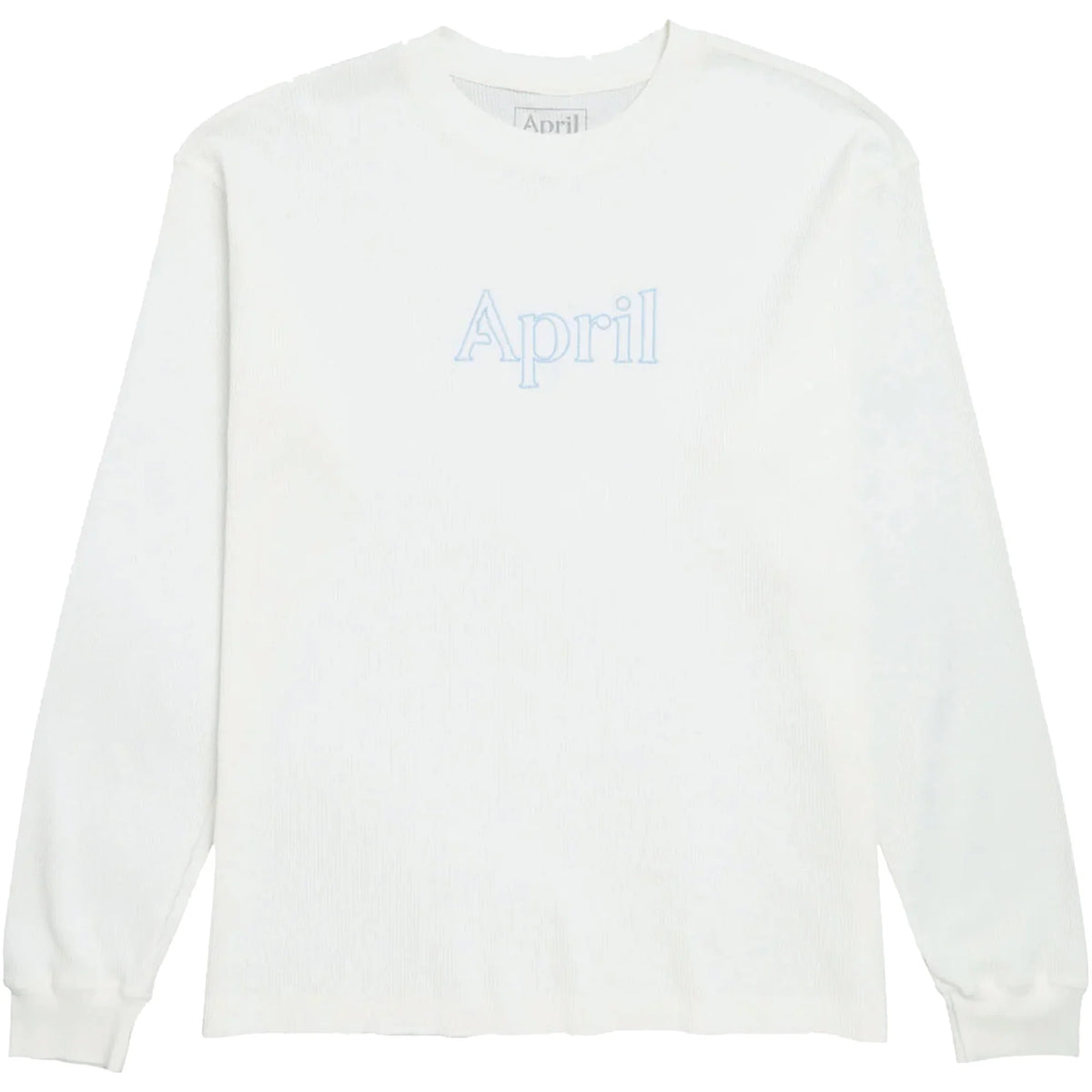 April Thermal Longsleeve Embroided Waffle - White