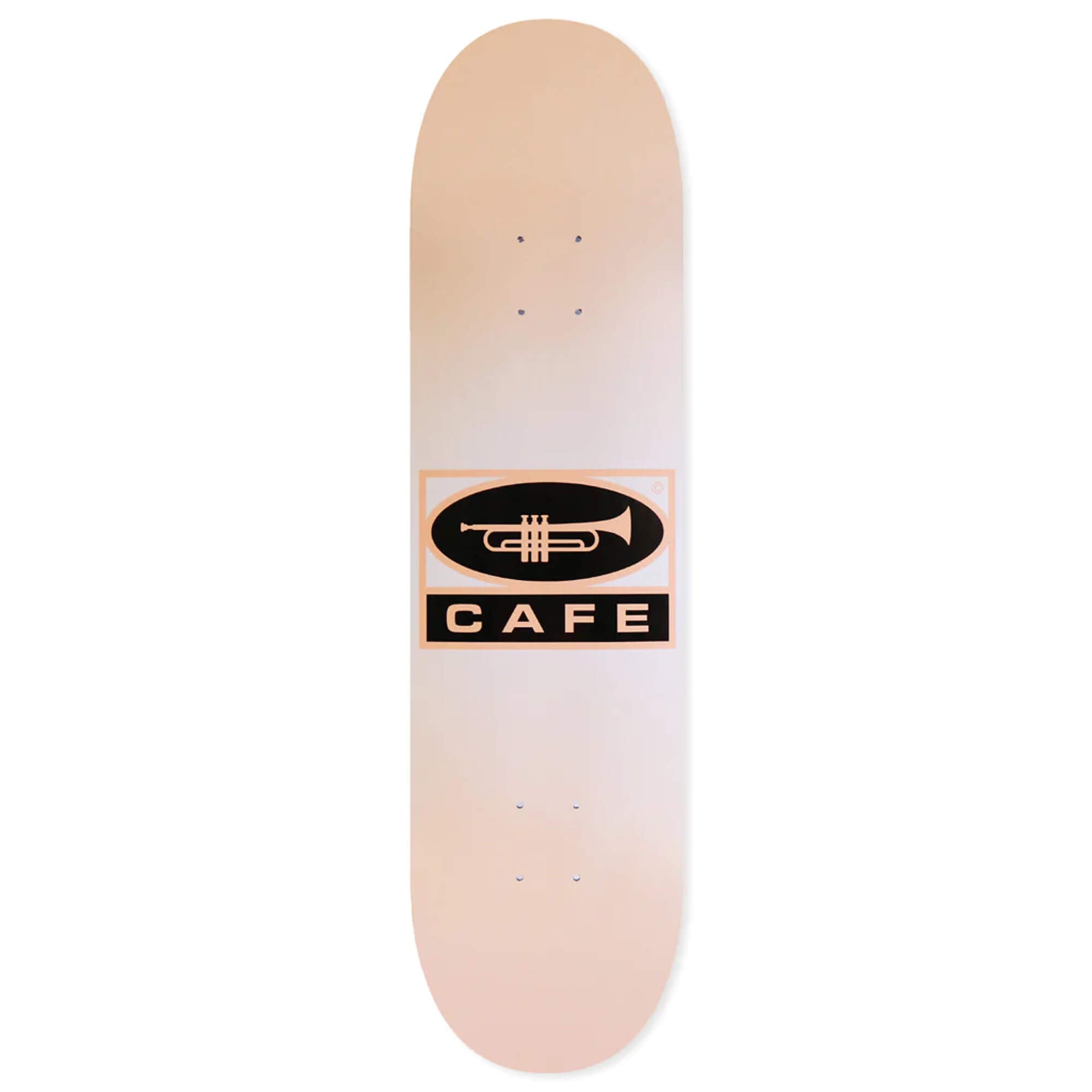 Skateboard Cafe Trumpet Logo Deck Peach White Fade 8.00"