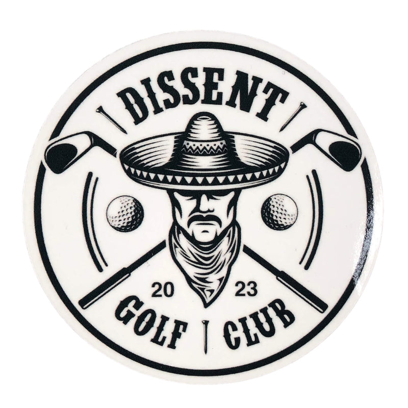 Dissent Skate Shop Golf Club Sticker Small White