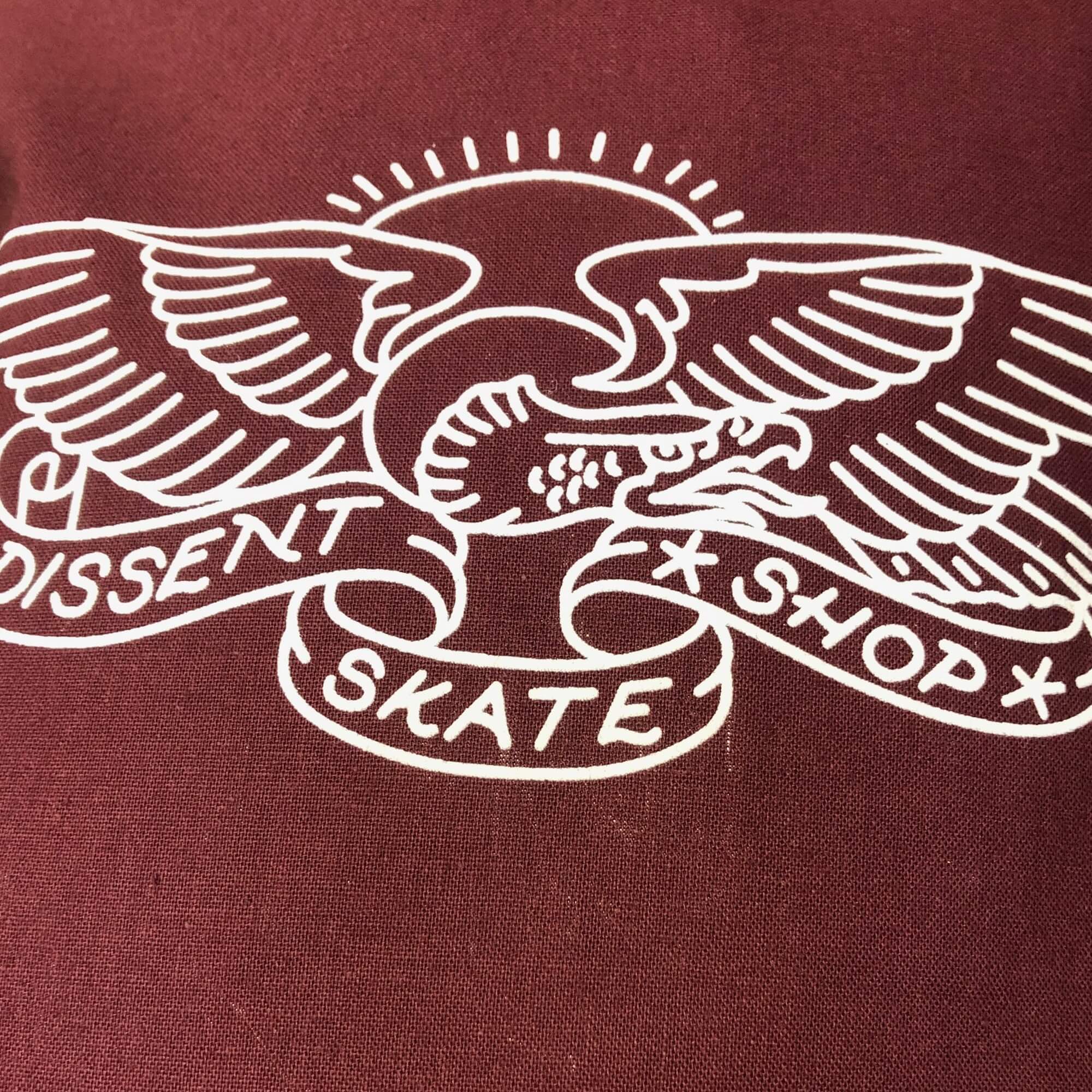 Dissent Skateboarding Eagle Logo Tote Bag For Life Burgundy