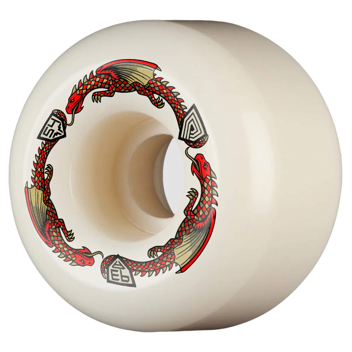 Powell Peralta Dragon Formula Skateboard Wheels 54mm x 39mm 93A Off White Red