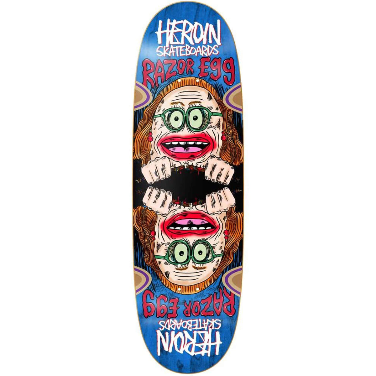 Heroin Skateboards Auntie Razor Egg Symmetrical Deck 9.75"