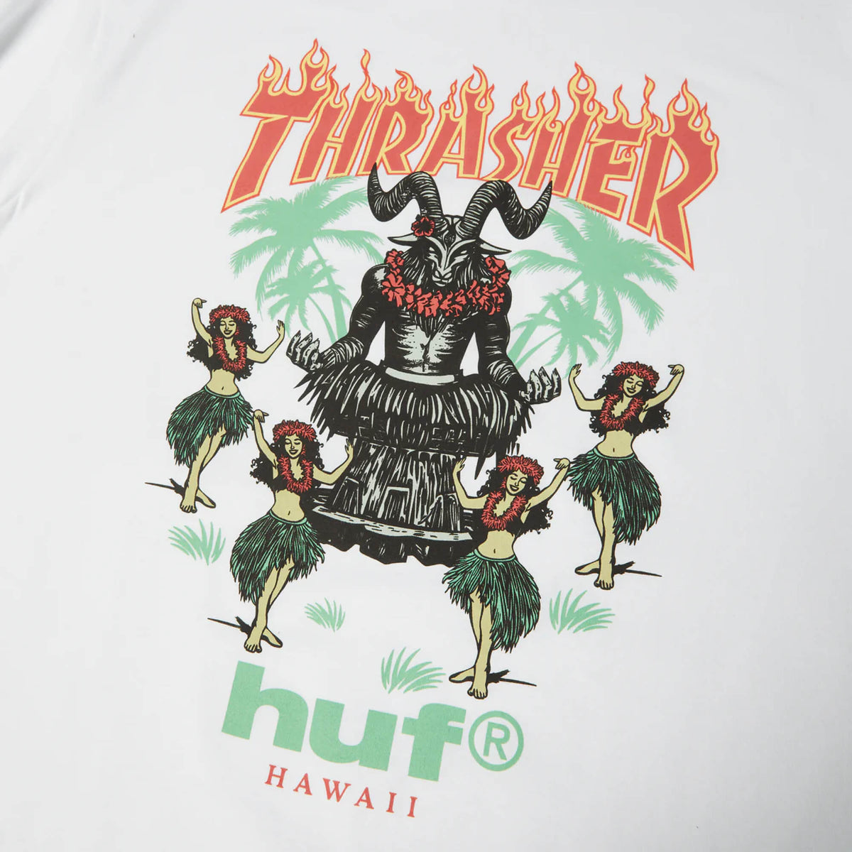 HUF x Thrasher Goat Luau Short Sleeve T-Shirt White