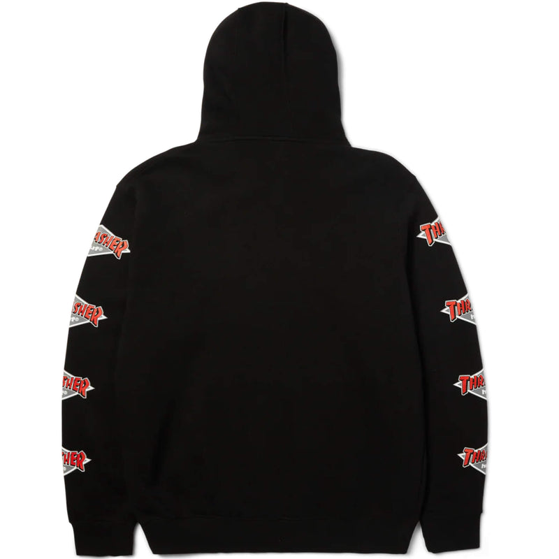 HUF x Thrasher Logo Pullover Hoodie Black