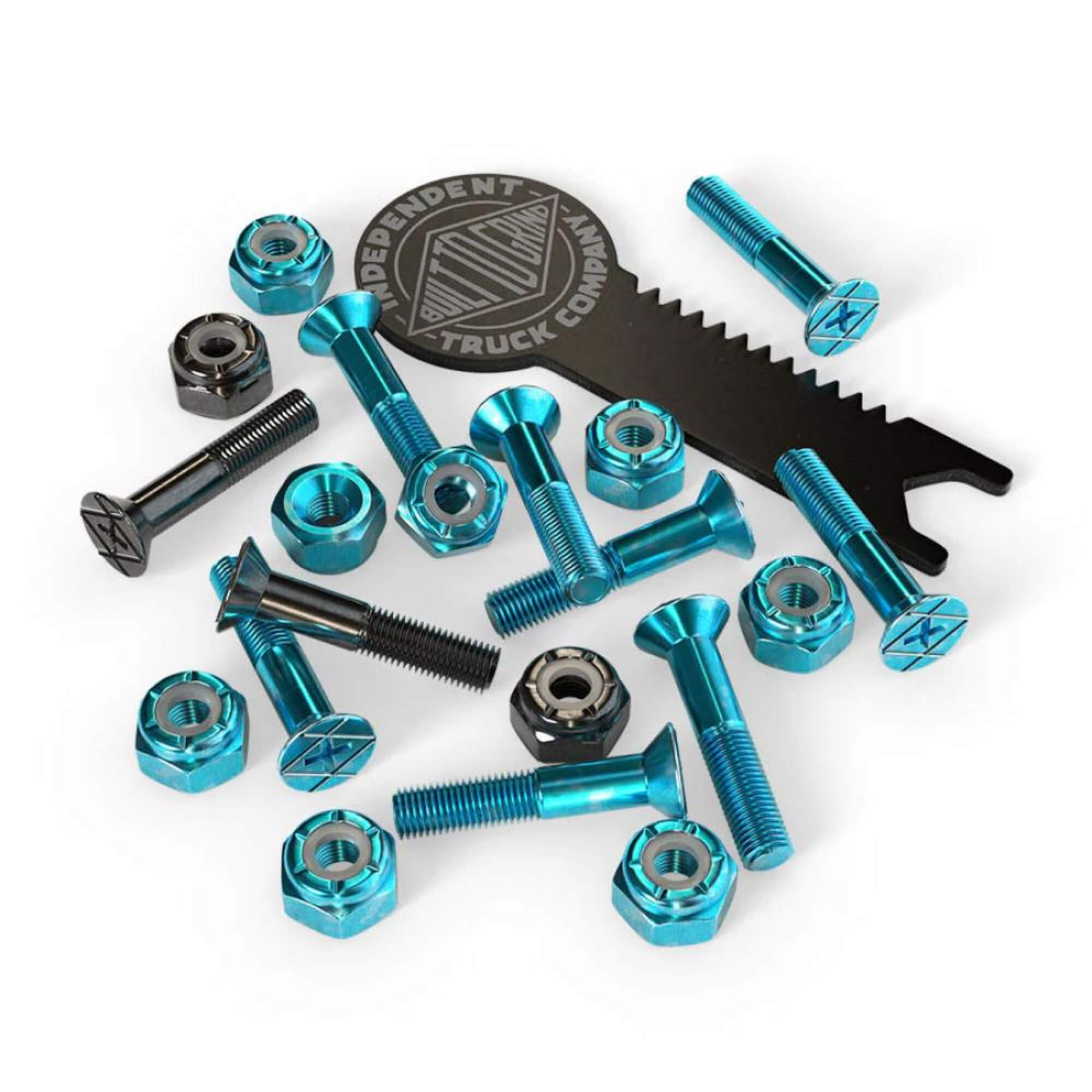 Independent Skateboard Bolts 1 Inch Bolts with Tool Blue