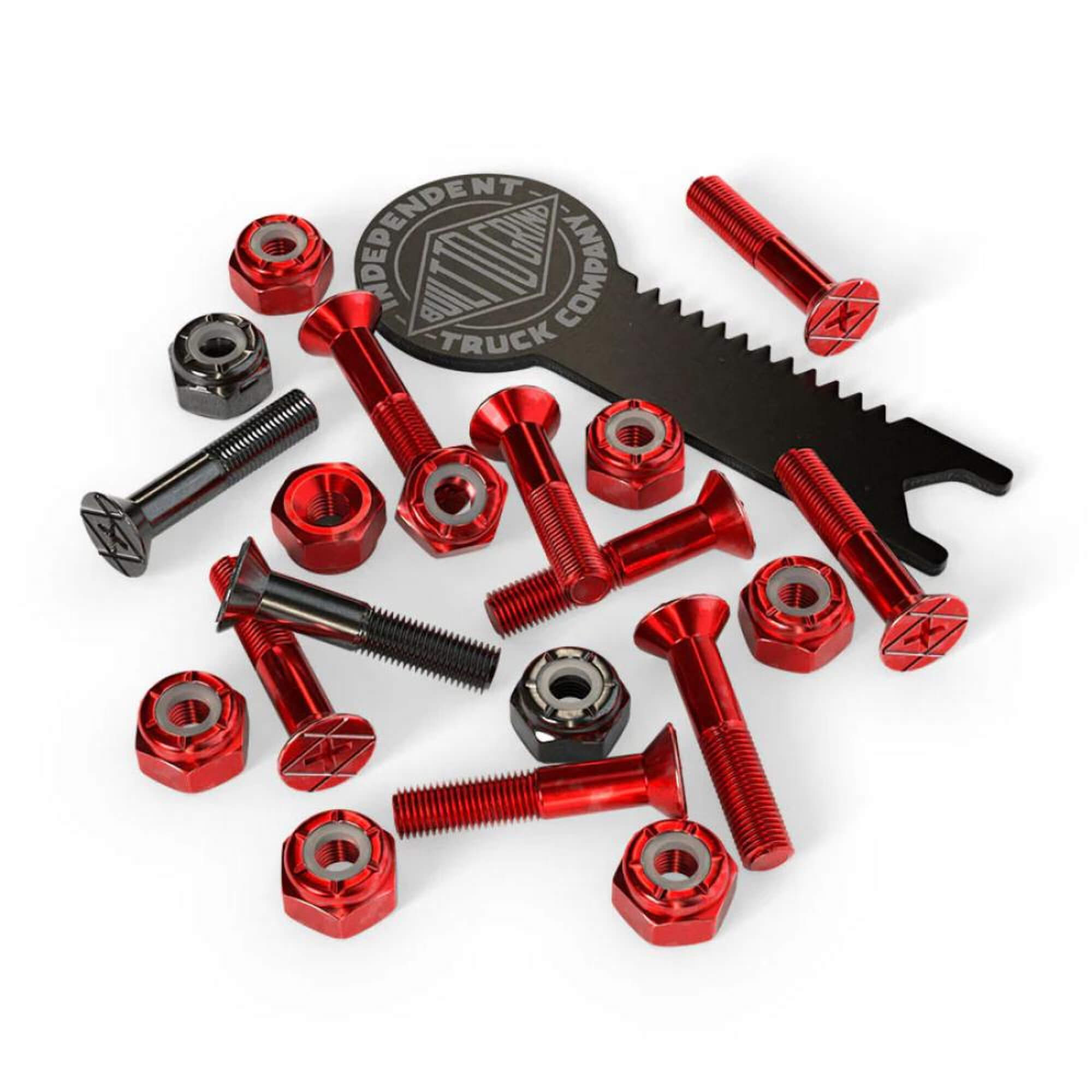 Independent Skateboard Bolts 1 Inch Bolts with Tool Red