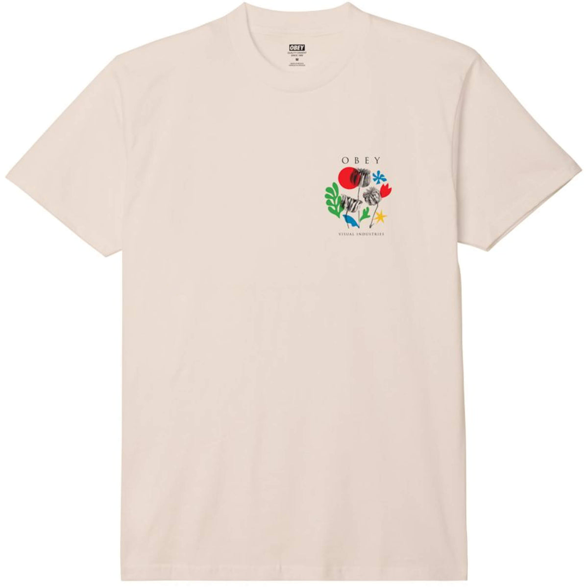OBEY Flowers Papers Scissors Skateboarding T-Shirt Cream
