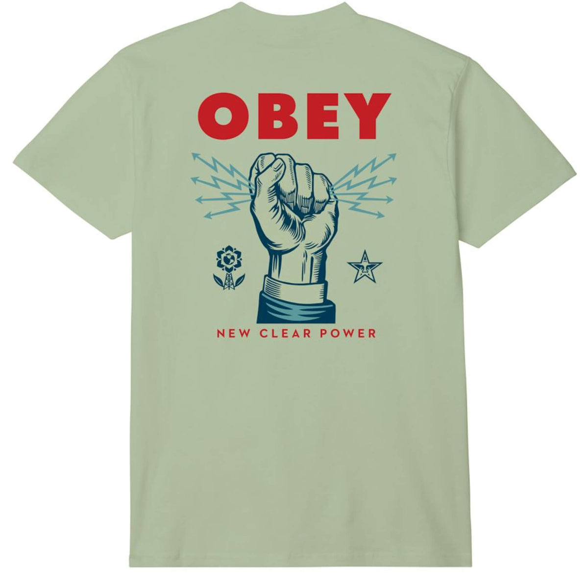 OBEY New Clear Power Skateboarding T-Shirt Cucumber Green