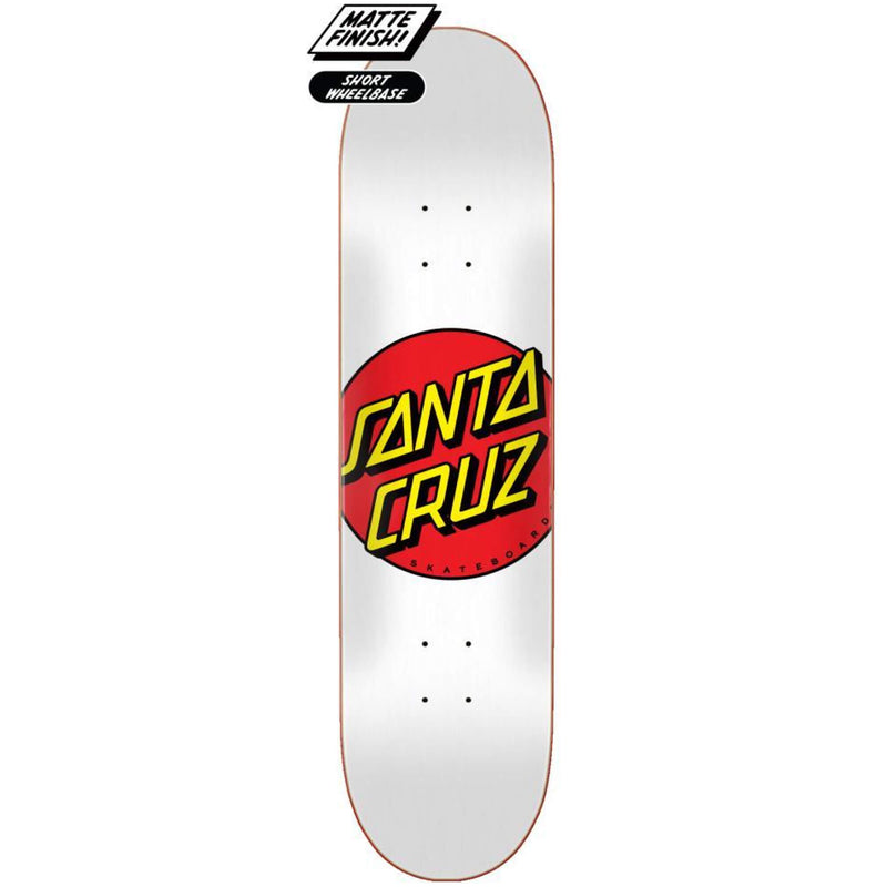 Santa Cruz Classic Dot Skateboard Deck White 8.00"