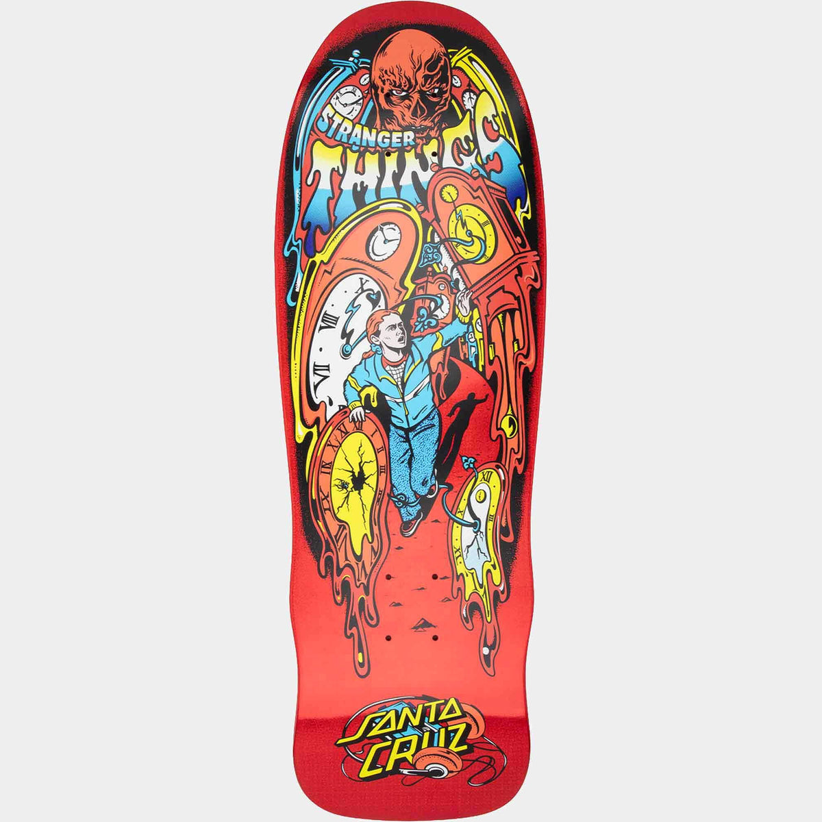 Santa Cruz x Stranger Things Grabke Max Melting Clock Skateboard Deck 9.7"