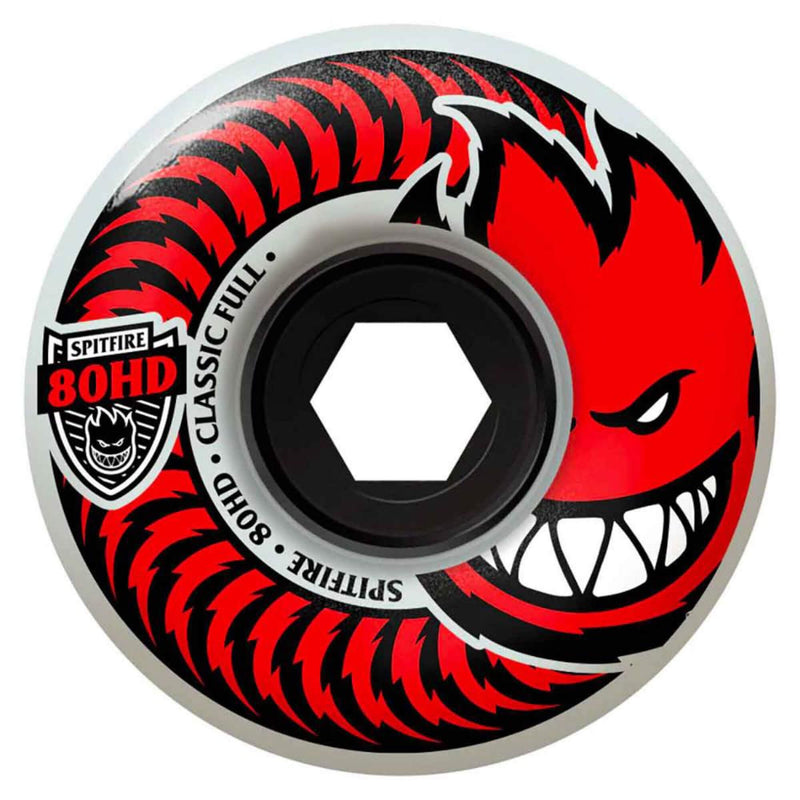 Spitfire Soft Wheels Classic Full 80HD White Red 56mm