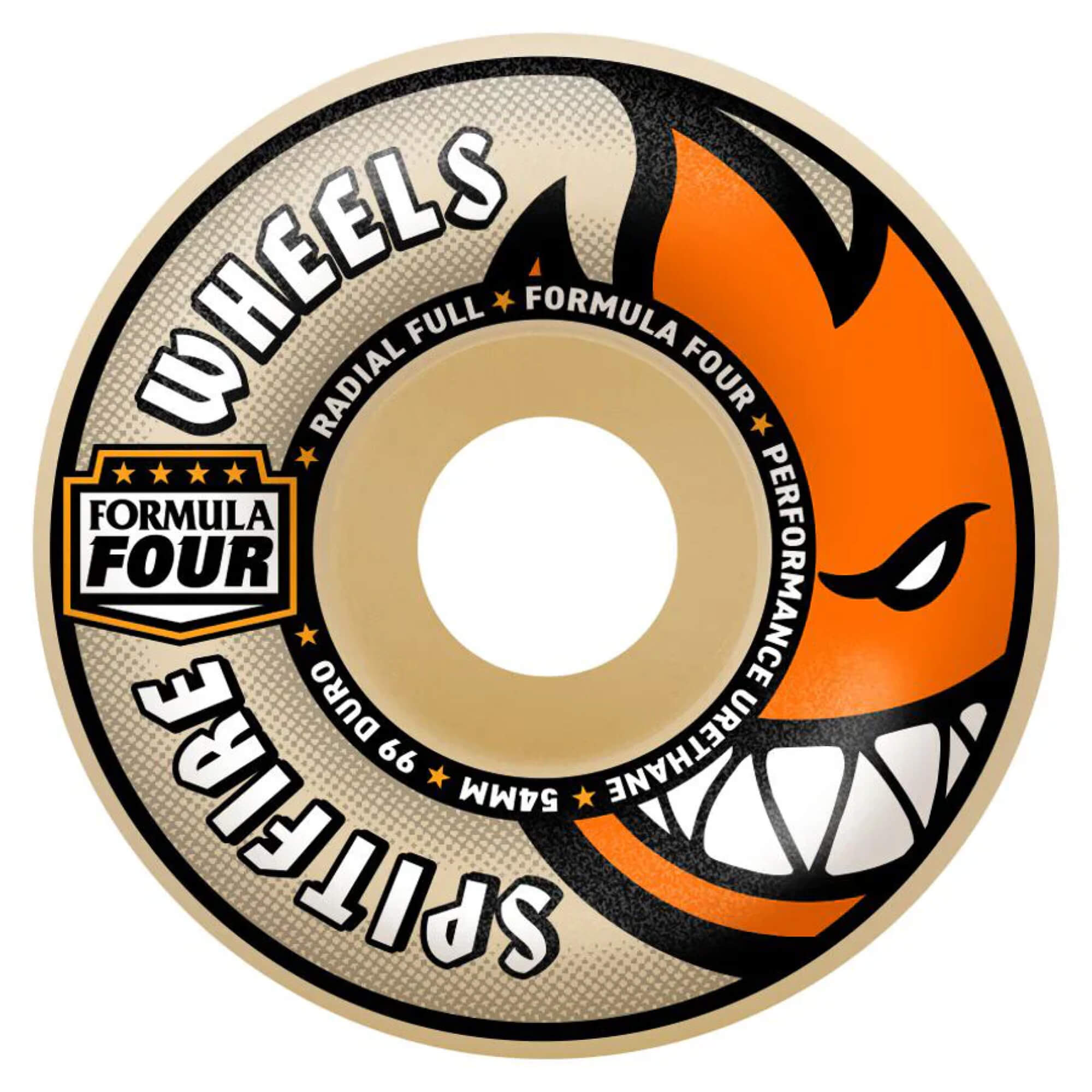 Spitfire Formula Four Wheels Radial Full 99 Duro 56mm Natural Orange