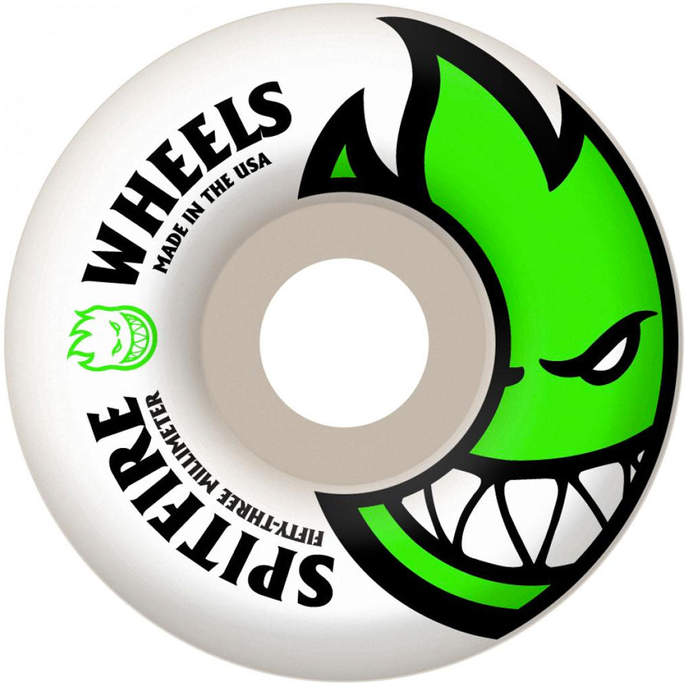 Spitfire Bighead Wheels White Green 53mm